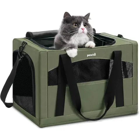 pecute Built-in Frame Series Daily Pet Handbag - Army Green