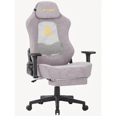 Gaming chair with breathable cut-out backrest, ergonomic PC chair with 12° tilt function, gaming armchair with 3D lumbar support, vintage PU leather 90-155°,pink