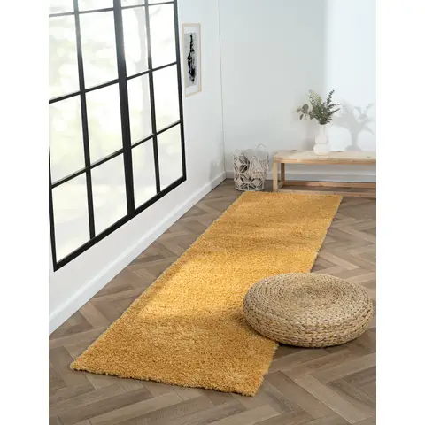 My Flair Teppich "My Shaggy" rechteckig goldgelb 300 x 80 cm