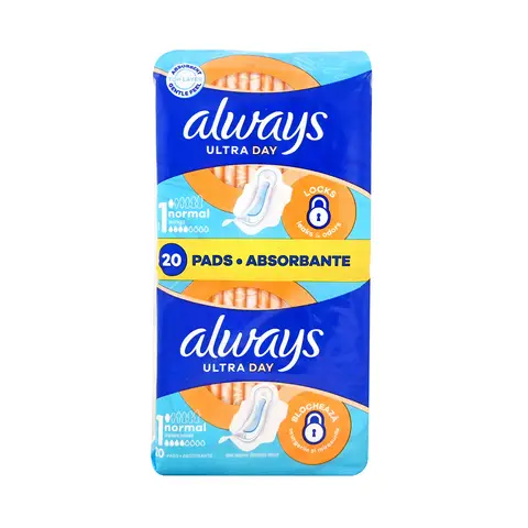 Always Ultra Normaal (Maat 1) Met Vleugels Hygiënische Vrouwelijke Inlegkruisjes 20 stuks - Waardepakket