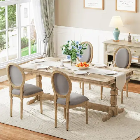 Ckaff Dining Room Chairs, Set of 2, Kitchen Chairs, Patio Reading Chairs, Upholstered Chair with Round Backrest, Living Room Chair, Dressing Table Chairs, Desk Chairs for Bedroom, Kitchen, Dining Room