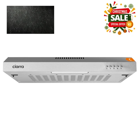 CIARRA Slimline 60 cm Cooker Hood for Cabinet Mounting – Stainless steel Housing With Metal Grease filter, Push-Button Control