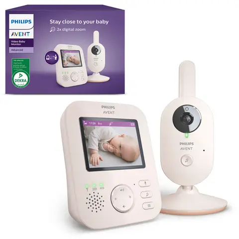 Philips Avent Video Babyfoon -  Babyfoon met Camera - Wit - Talk back functie - ECO-modus SCD882/26