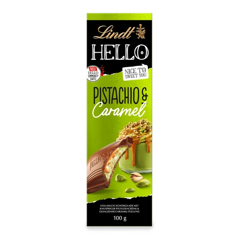 Lindt HELLO pistazie Salzkaramell tafel, 100 g