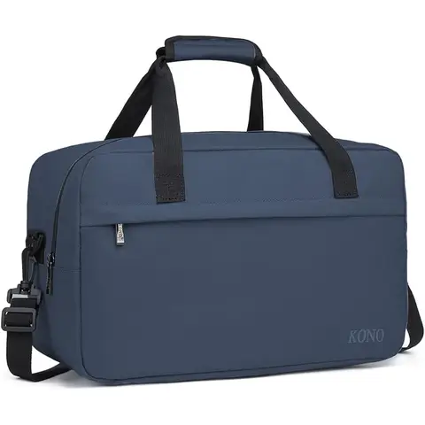 Kono 55x35x25 cm Handgepäck Reise-Handgepäck-Tasche für das Wochenende mit Schulterriemen 48L (Marineblau)