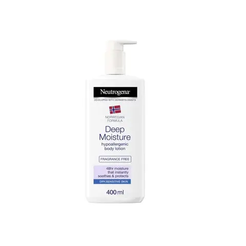 Neutrogena Norwegische Formel Hypoallergene Körperlotion, Körpercreme für intensive Feuchtigkeit 72h, Körpercreme mit 10% Glycerin, Feuchtigkeitscreme für trockene und empfindliche Haut, 400 ml