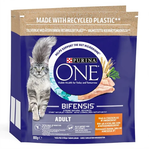 Purina ONE Adult Cat Food with Chicken & Whole Grains 800g