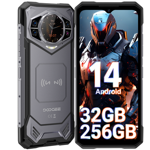 DOOGEE S200 Rugged Smartphone 5G 2025, 32GB+256GB/2TB DDR5, 10100mAh/33W Rugged Mobile Phones, 1,32" AMOLED Rear Display, Android 14 Phone, 6,72" FHD+/120Hz, 100MP+20MP Night Vision, NFC/Face ID