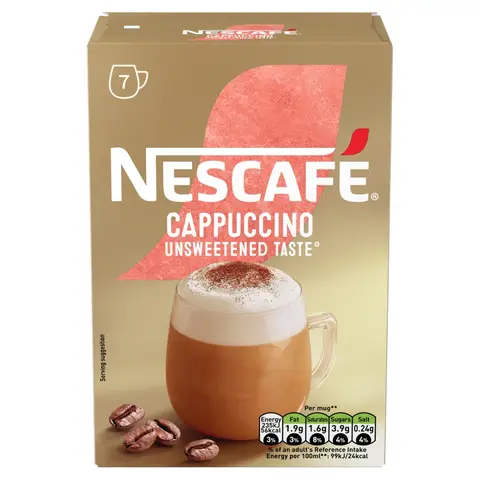 NESCAFE Cappuccino Unsweetened Instant Coffee 7 Sachets 99.4g