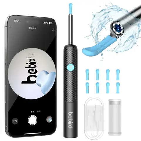 bebird T3 Ohrenschmalzentferner mit Kamera, 1080P HD WiFi Otoskop mit Weichem Silikon Ohrlöffel, 3,5mm Ultra-Dünner Ohrreiniger mit 6 LEDs, IP67 Wasserfestes Ohrschaber-Set für Erwachsene & Kinder, Kompatibel mit iOS & Android Neuerscheinung | Neujahrs-/Valentinstagsgeschenk
