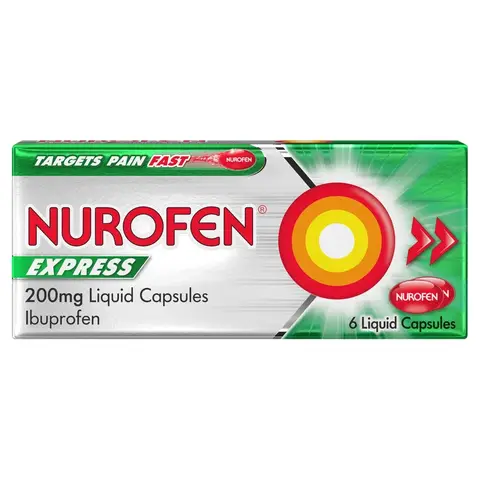 Nurofen Express Pain Relief 200mg Liquid Capsules x6