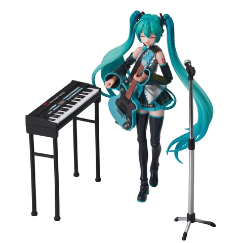 Blokees Hatsune Miku Figur - Offizielle Fantastics Edition - Anfängerfreundlicher Zusammenbau ohne Werkzeug, Wechselbare Gesichtsausdrücke, Stabiles Gelenksystem, Zubehör: Mikrofon, Keyboard, Gitarre
