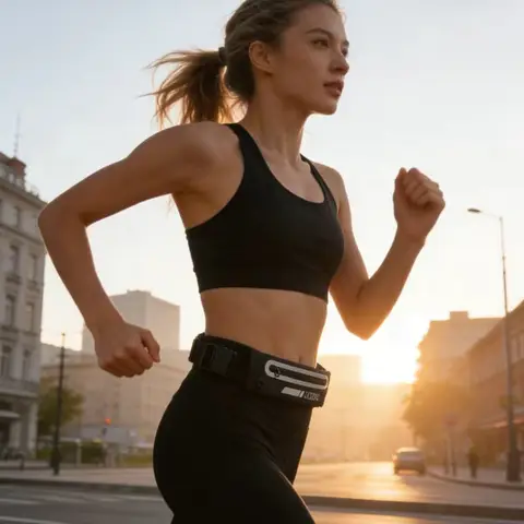 Capelli Sport Slimline Waist Pack with Zippered Pocket. Headphone Port and Reflective Accents    Running Phone Holder Runners Pouch Waist Pack for Workout Money Belt Running Gift Gear Accessories， Walking Hiking Cycling