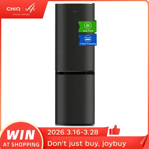 CHiQ Kompakt-Kühlschrank mit Gefrierfach für kleine Räume, Low-Frost, leise, umkehrbare Tür, 12 Jahre Kompressor-Garantie