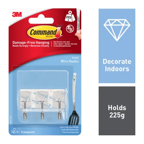 17067CLR SMALL WIRE HOOKS  PK6 NT