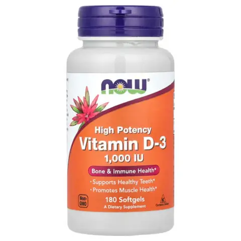 NOW Foods Vitamin D-3, 1000 IU - 180 Softgels