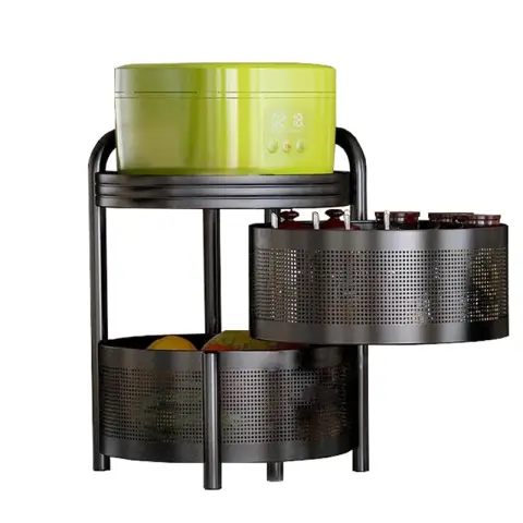 Maxcook 3-stufiges drehbares Standregal (runde Körbe, multifunktionaler Organizer