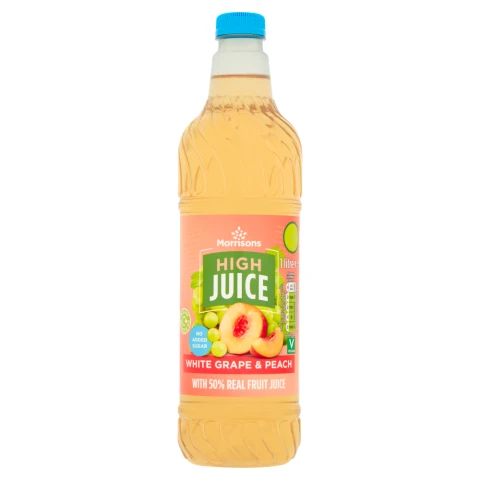 Morrisons No Added Sugar High Juice White Grape And Peach 1l