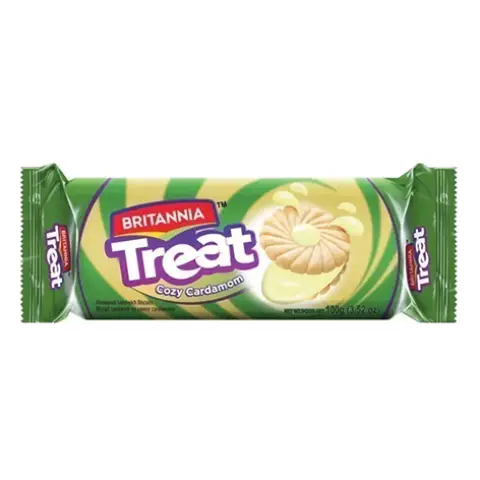 Britannia Treat Crazy Cardamom Flavoured Sandwich Biscuits 100g