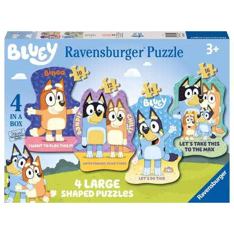 Ravensburger Bluey 4x Large Shaped Jigsaw Puzzles