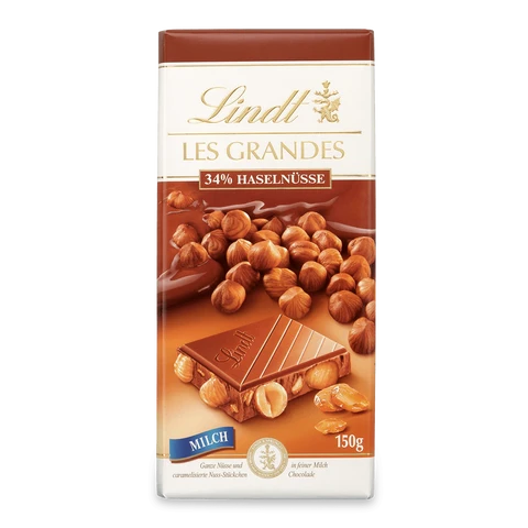 Lindt LES GRANDES Milchhaselnuss, 150 g