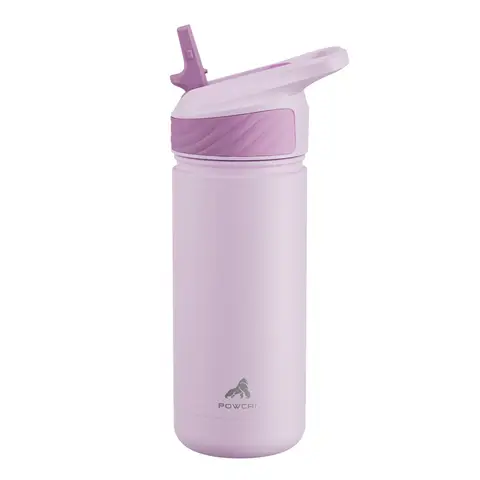 POWCAN by Meoky 18oz Single Spout Straw Sports Bottle -Purple