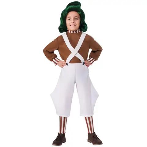 Oompa Loompa Children's Dress Up Costume 9-10 Years