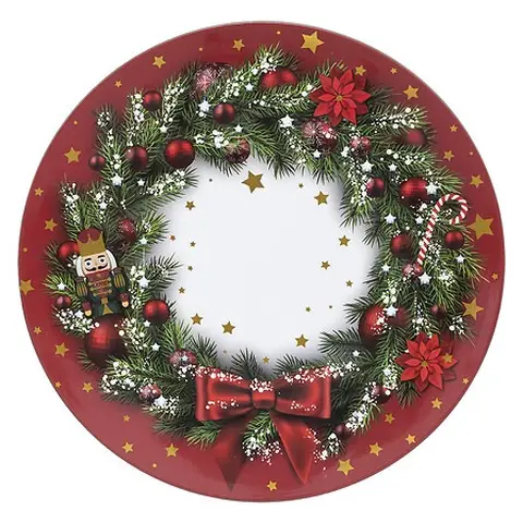 Crown Presentation Plate Diameter 33 cm, Red