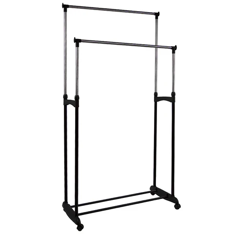 Home Vida Double Garment Rack Silver/Black