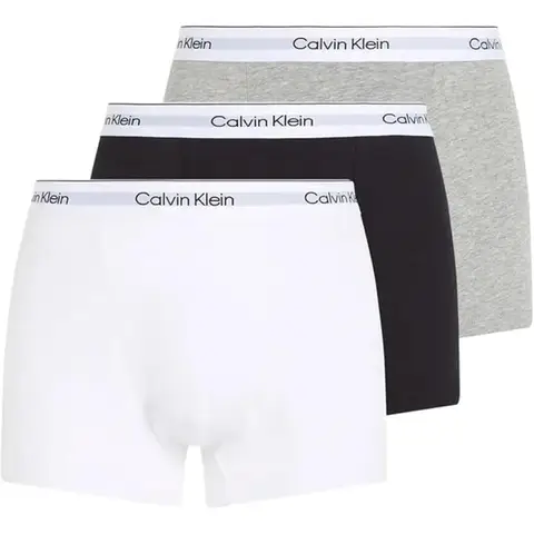 Calvin Klein Unterwäsche Relaxed Fit Trunk 3er-Pack Schwarz Weiß Grau Meliert 2XL