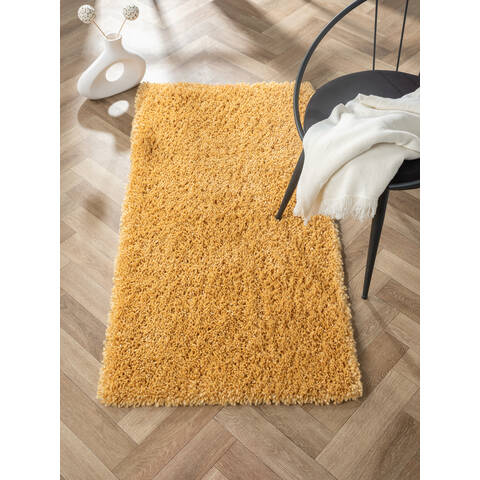 My Flair "My Shaggy" Rechteckiger Teppich Goldgelb 140 x 70 cm