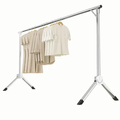 SNSP Kleiderständer, freistehend, Einzelstab, Edelstahl, klappbar, 1,2–1,6 m, 1 Stab