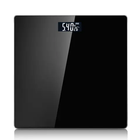Sparoma AD-26 schwarze digitale Personenwaage – batteriebetrieben (2 × AAA, Batterien nicht enthalten), 180 kg/400 lb Tragkraft, 0,05 kg Genauigkeit, 4 mm gehärtetes Glas, LCD-Display, für Badezimmer, Schlafzimmer und Heimgebrauch