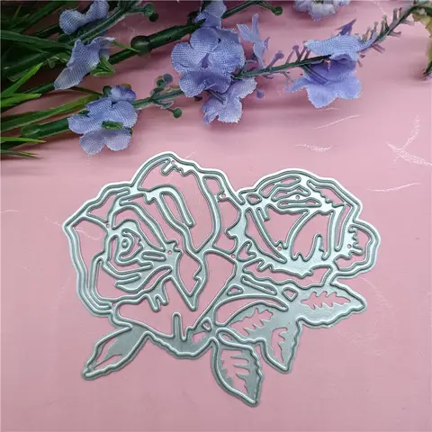 Rose Flowers Metal Cutting Die Cuts, Rose Flowers Dies Embossing Stencils DIY Crafts Cards Cutting Dies Cuts for DIY Embossing Card Making Photo Decorative Paper Dies Scrapbooking