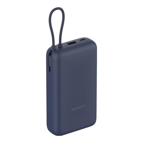 Xiaomi PB2030MI Powerbank mit integriertem Kabel, 20000 mAh, 33W Schnellladefunktion, Blau