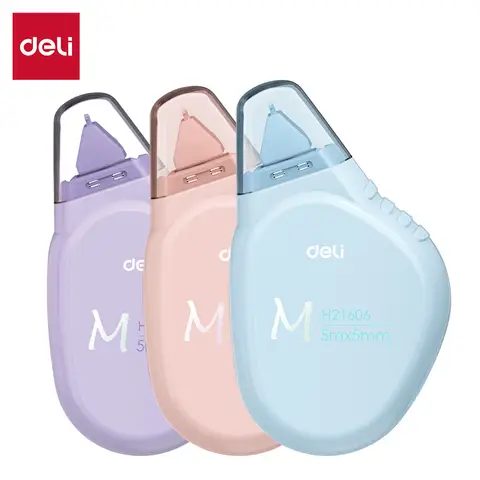 Deli Mini Correction Tapes, Office Stationery Supplies, 5mm x 5m, 3-Pack