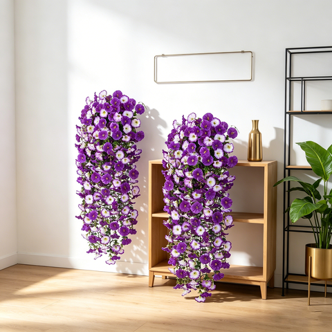4Pcs 30in/76cm
Artificial Flowers for Outdoors, Fake Artificial Hanging Flowers for Outdoors Realistic Hanging Flowers Silk Petunia Faux Flowers for Porch Patio(mix purple)