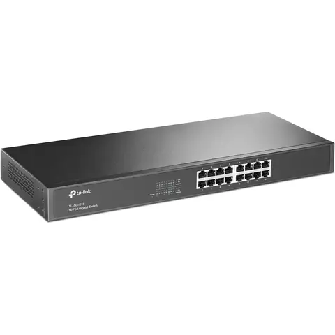 TP-Link TL-SG1016 16 Port Gigabit Netzwerk Switch ( 19 Zoll Rack-Montage, 16*RJ-45 LAN Ports, Metallgehäuse, , unmanaged, Plug-und-Play)schwarz