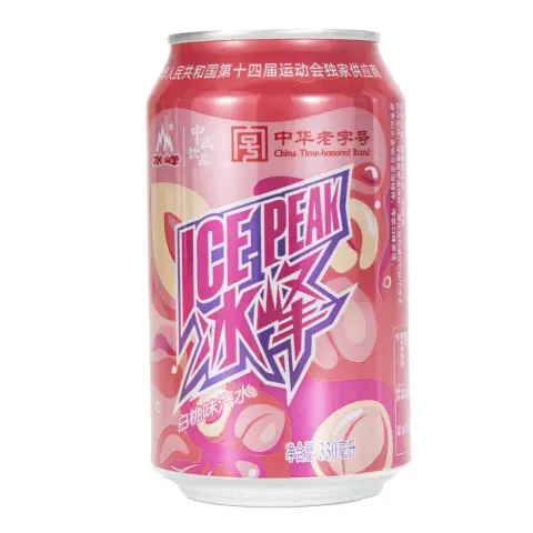 ICEPEAK soda water white peach flavour 330ml 冰峰白桃味汽水330ml