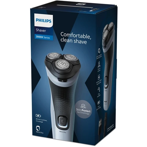Philips 3000X Series Scheerapparaat mannen - Met trimmer - Blauw - X3003/00