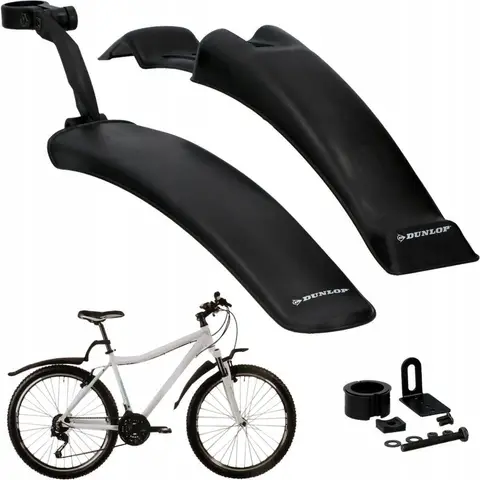 Dunlop Mudguard Set voor Fietsen - 2 stuks, 24-26 inch, zwart