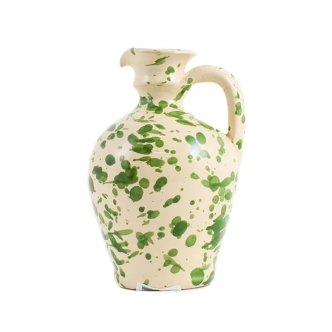 Puglian Extra Virgin Olive Oil in Green Splatter Ceramic Bottle, 500ml