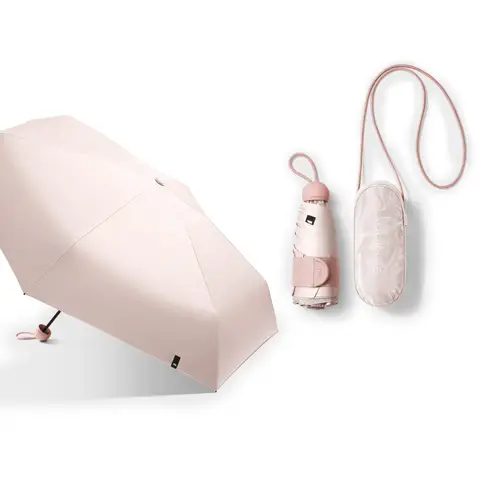 Beneunder BM525, 5-Fold Black Gel Umbrella Outdoor Windproof Waterproof, & Capsule Design, Lightweight for Commute/Travel, Nude Pink, F, Couple Gift Perfect Gift