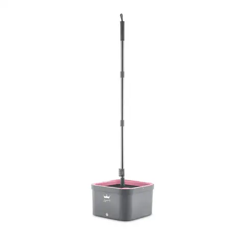 Swan x Lynsey Turbo Spin Mop with Rinse and Wring 360° Spin Cycle, Pink and Grey