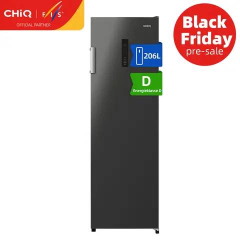 CHiQ Gefrierschrank 206 Liter, 547 × 599 × 1705 mm | Vollständig frostfrei + Inverter-Technologie | Multidirektionale Luftstromkühlung | -32 °C Ultra-Tiefkühlung | 39 dB Leiser Betrieb | Verstellbare Gefrier-/Kühlfächer | EEK D | für Küche/Haushalt/Wohnung, CSD206NEID, 2025 