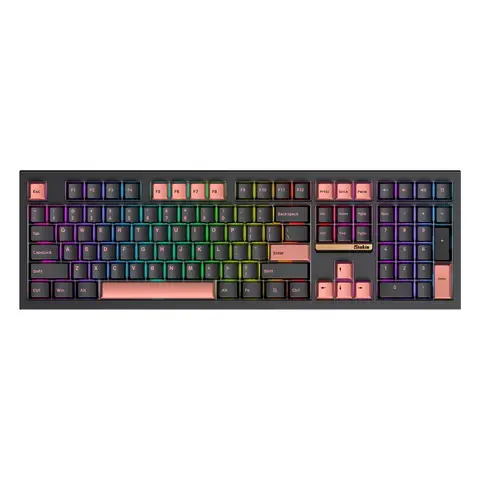 LANGYAN 108 Tasten Mechanische Tastatur mit abnehmbaren Schaltern, 3MODUS RGB, Schwarz