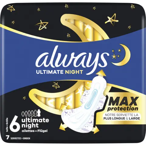 Always Ultimate Night Maandverband (Maat 6) Met Vleugels x7