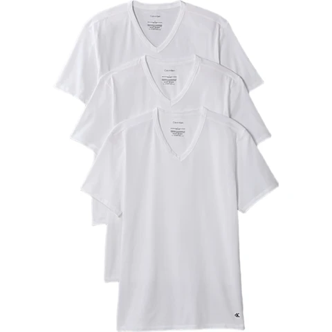 S/S V NECK 3PK. 100 3 WHITE Men S