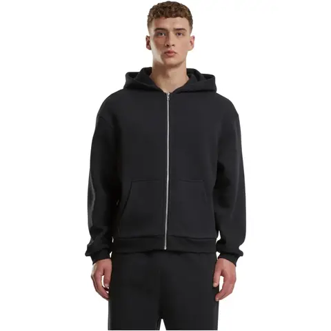 Urban Classics Fluffy Zip Hoody Sweat & Fleece - Kapuzenjacke mit Reißverschluss schwarz Größe M