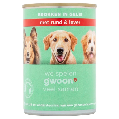 G'woon Adult Brokken in Gelei met Kalf & Lever - 415 g